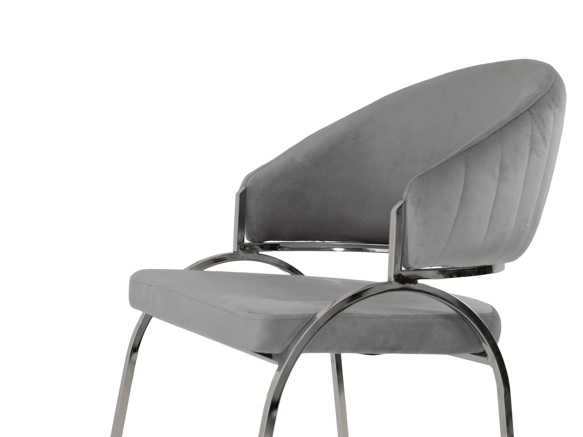 Ruby Modern & Contemporary Style Chair Made With Metal & Steel Legs In Gray Color Gray Primary Living Space Contemporary Plush Metal