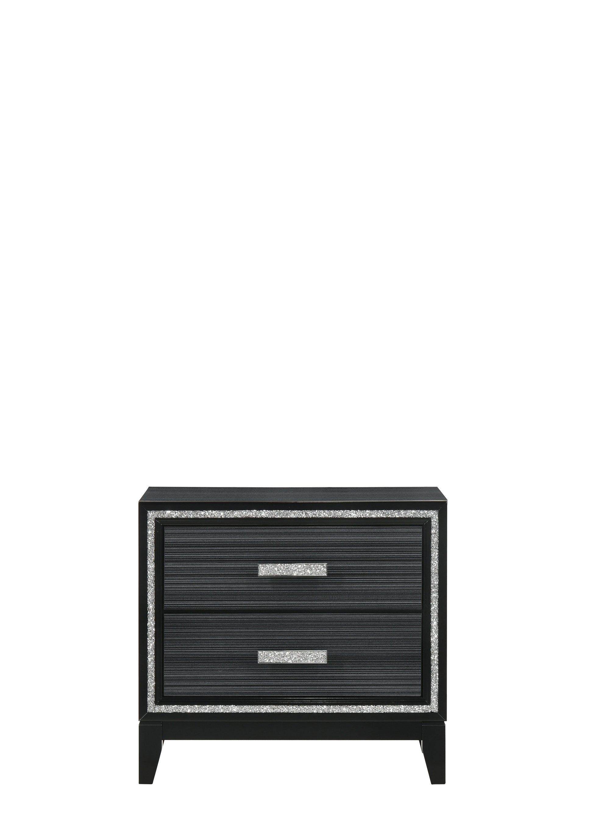 Haiden Weathered Black Finish Nightstand Black Synthetic Wood