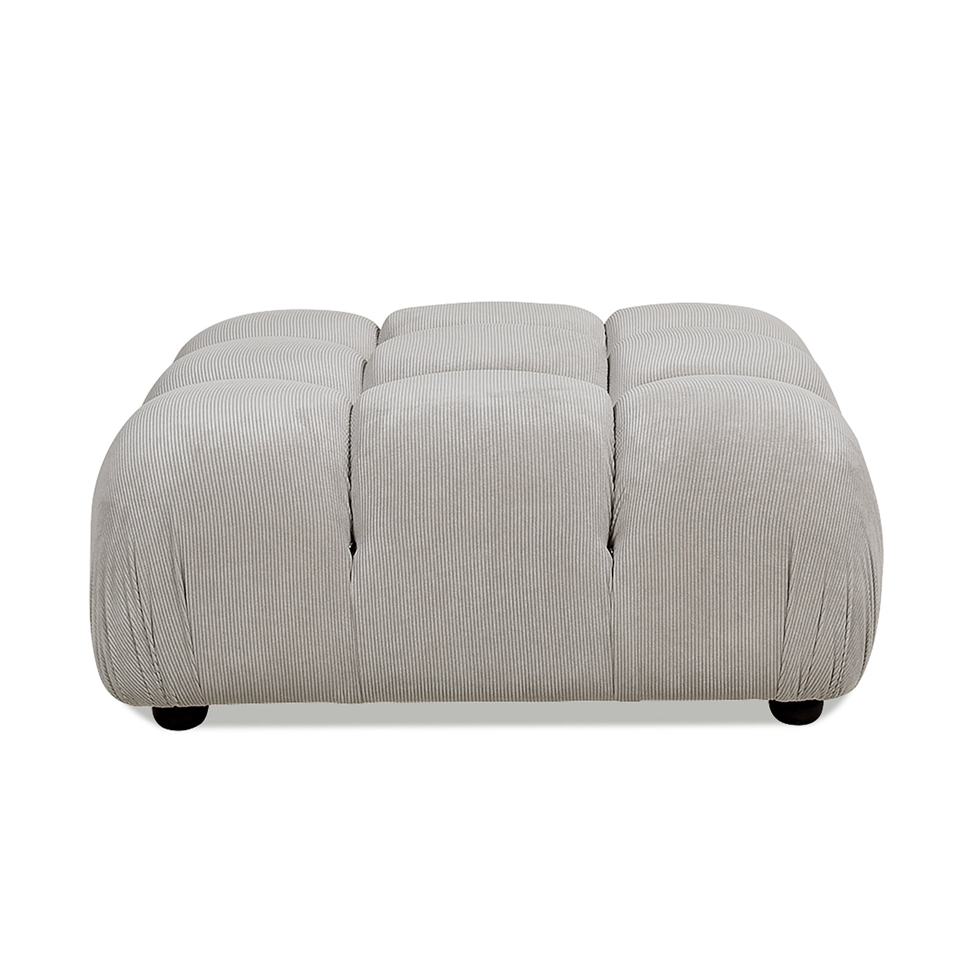 Marcel 36" Bubble Modular Modern Cocktail Ottoman, Pebble Gray Corduroy Gray Foam Corduroy