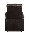 Espresso Power Lift Recliner Espresso Faux Leather Manual Push Button Metal Primary Living Space Tight Back Push Button Square Arms Wood Fabric