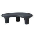 47.24'' Fiberglass Cloud Coffee Table For Living Room Vintage Table With 3 Support Legs,Matte Black Table Front Of The Sofa, Irregular Center Table,No Need Assembly Matt Black Fiberglass