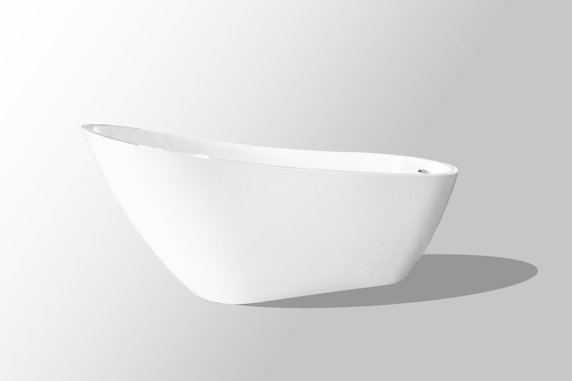 67" Acrylic Freestanding Slipper Bathtub: Gloss White Finish, Chrome Overflow & Pop Up Drain White Bathroom Freestanding Tubs Polished 61 69 In Contemporary Soaking Center Acrylic Acrylic