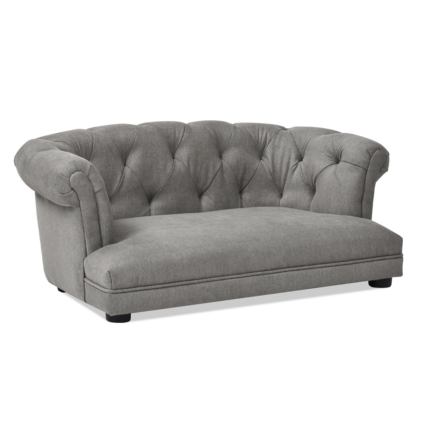 Kiki 36.5" Chesterfield Dog Sofa Bed, Medium, Uptown Gray Stain Resistant High Performance Polyester Gray Foam Polyester