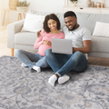 Naar Marfi Collection 8X10 Sand Ivory Oriental Non Shedding Living Room Bedroom Dining Home Office Stylish And Stain Resistant Area Rug Sand Polyester