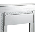 Wood And Mirror Electric Fireplace With Embedded Faux Crystals, Clear Clear Engineered Wood