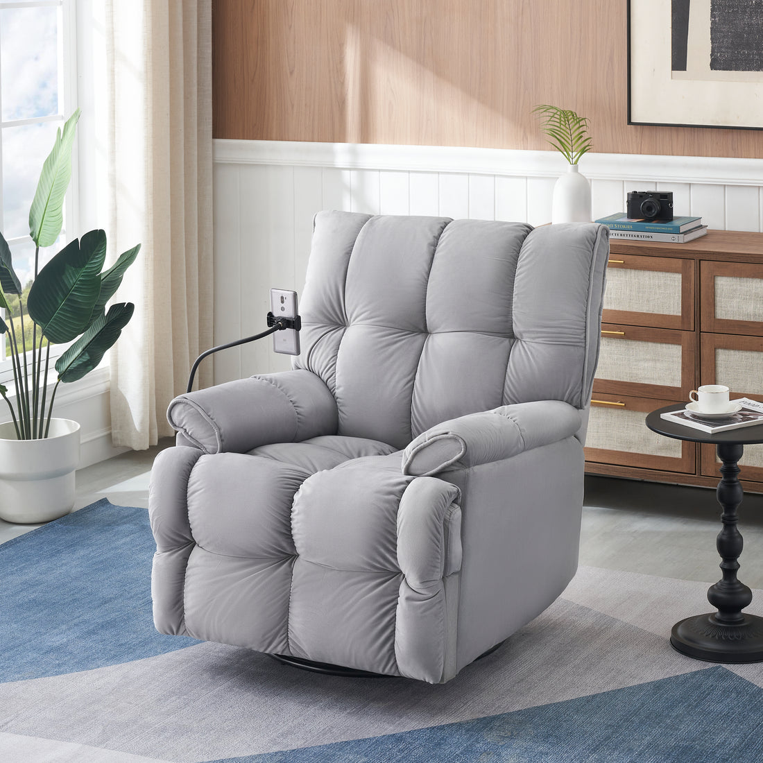 Single Chair Gray Comfortable Seat, The Seat Is Soft And Comfortable, Suitable For Small Living Room Space Single Sofa Gray Velvet 1 Seat