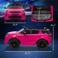 Qaba Land Rover Discovery Sport Licensed 12V Kids Ride On Car, Battery Powered Kids Electric Car With Remote Control, Soft Start, Led Lights, Music Horn, 3 Speeds, Pink Pink Plastic