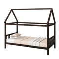 Twin House Bed With Headboard And Footboard, Twin Rubber Wood Bed With House Frame,Esspresso Twin Espresso Rubber Wood