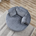 55''L Chenille Sponge Single Sofa,No Assembly Required,Fluffy Modern Sleeper Chair For Living Room, Bedroom, Lounge And Projection Room Not A Swivel Chair. Grey Foam Chenille 1 Seat