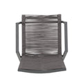 Outdoor Modern Aluminum Dining Chair With Rope Seat Set Of 2 , Gray And Dark Gray Dark Grey Aluminium