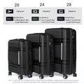 3 Piece Luggage Sets Pp Lightweight Suitcase With Two Hooks, Spinner Wheels, 20 24 28 Black Black Abs