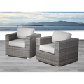 Comfortable Patio Chair With Cushions Fully Assembled Grey,Grey Mix Wicker