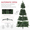 Homcom 9Ft Artificial Christmas Tree, Xmas Tree With 2132 Branch Tips, Auto Open, Holiday D Cor With Steel Base For Home Office, Green Green Steel