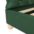 Queen Size Upholstered Platform Bed With Support Legs,Green Green Upholstered