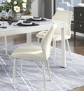 Modern Dining Side Chairs Set Of 2, Beige Velvet Upholstered White Metal Legs Furniture Beige Dining Room Modern,Ultra Modern Side Chair Metal