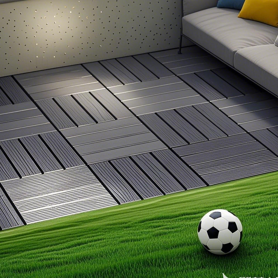 Plastic Interlocking Deck Tiles,44 Pack Patio Deck Tiles,12"X12" Square Waterproof Outdoor All Weather Use, Outdoor And Indoor Patio Decking Tiles For Poolside Balcony Backyard, Dark Grey Grey