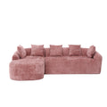 Coolmore Boucle Sofa 3 Seater For Living Room Oversized Comfy Sofa L Shape Sofa Couch With Chaise Home Furniture Sleeper Sectional Sofa For Apartment, Office Left Hand Facing Pink Pink Primary Living Space Foam Boucle 3 Seat