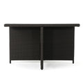 Puerta 48In Square Dining Table Dark Brown Rattan