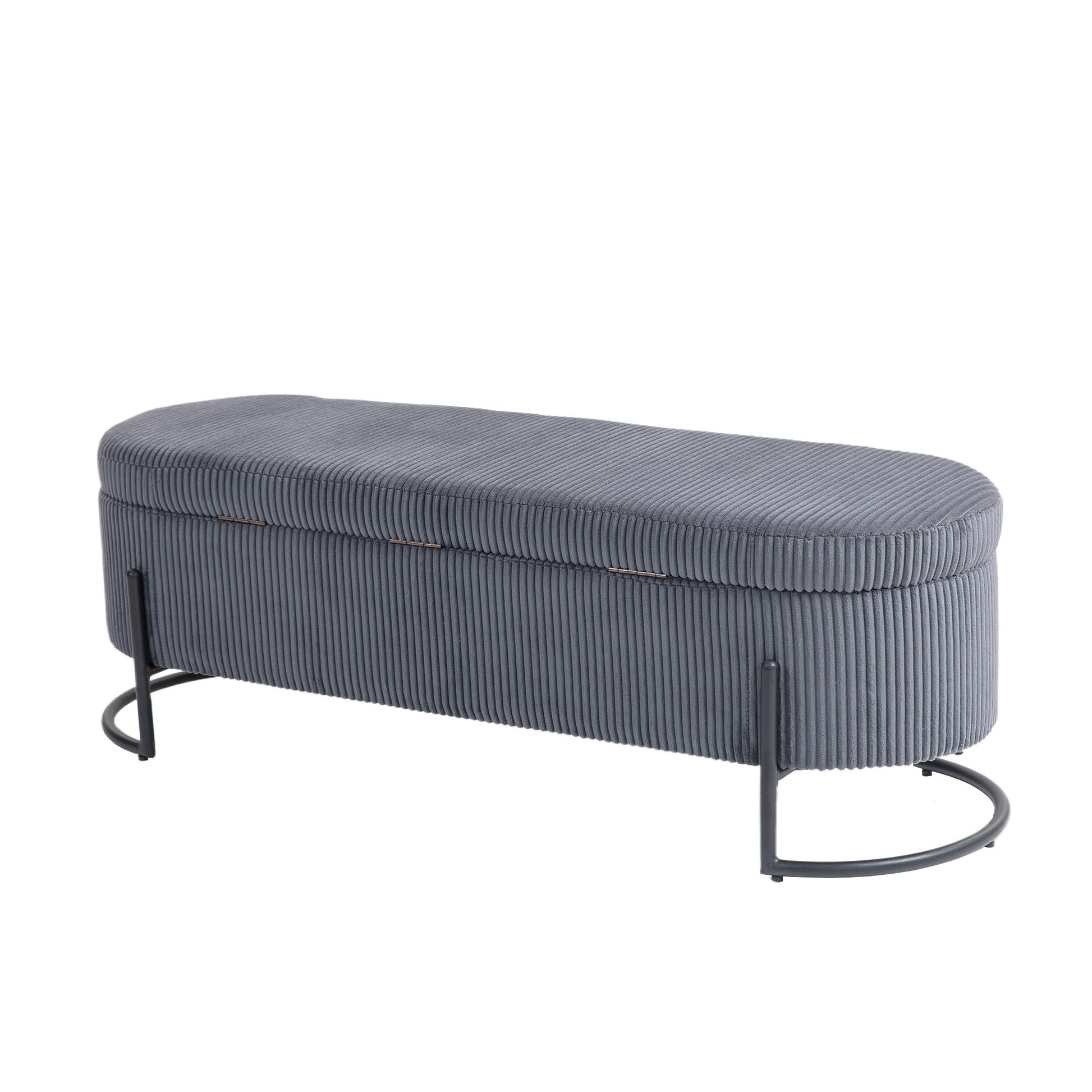 Coolmore Storage Ottoman,Bedroom End Bench,Upholstered Fabric Storage Ottoman With Safety Hinge, Entryway Padded Footstool, Ottoman Bench For Living Room & Bedroom Dark Gray Dark Gray Velvet