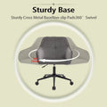 Velvet Office Desk Chair, Modern Home Desk Chair With Wheelsvanity Chairs For Living Room, Bedroom,Study Room Grey Black Foam Polyester Blend