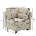 Living Room Furniture Sets, 2 Piece Comfy Upholstered Sofa Couch Set, Mid Century Modern Loveseat Sofa Sets With Storage Space Small Spaces Under Seats, Adjustable Arms And Backs Beige Beige Polyester 4 Seat