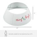 Homcom 26 Inch Christmas Tree Collar Ring, Stand Cover For Decor, White Cream White Metal