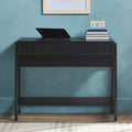 Transitional Reeded Lift Top Desk With Drawer Black Black Mdf Mdf