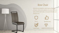 Modern Dining Chairs,Pu Faux Leather High Back Upholstered Side Chair With C Shaped Tube. Black Metal Legs For Dining Room Kitchen Vanity Patio Club Guest Office Chair Set Of 2 Grey Pu Grey Foam Pu