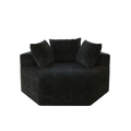 54''L Chenille Sponge Single Sofa,No Assembly Required,Fluffy Modern Sleeper Chair For Living Room, Bedroom, Lounge And Projection Room Black Foam Chenille 1 Seat