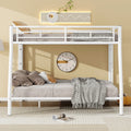Full Xl Over Queen Metal Bunk Bed With Ladder And Guardrails, White Expected Arrival Time: 9.7 Box Spring Not Required Full Xl White Metal Metal