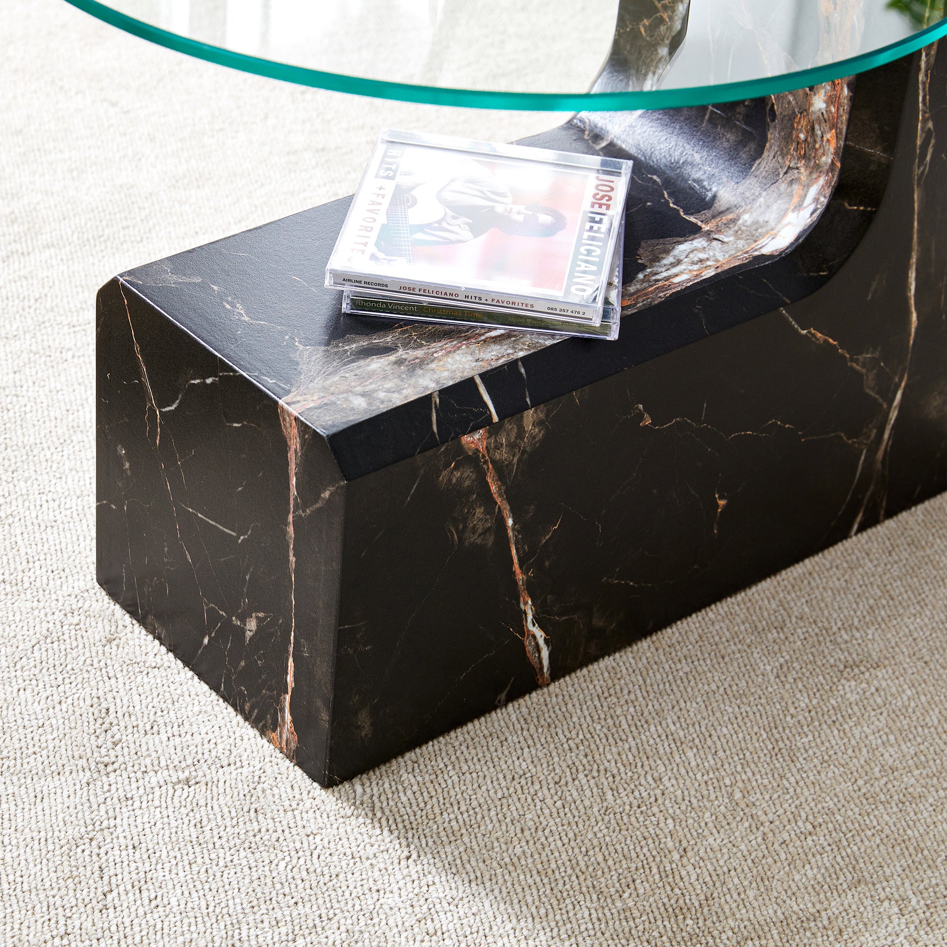 The Detachable Double Decker Coffee Table, The Stylish Design Is More Precious, And The Detachable Design Can Make The Use Of Space More Flexible And Suitable For Various Scenes. Black Mdf