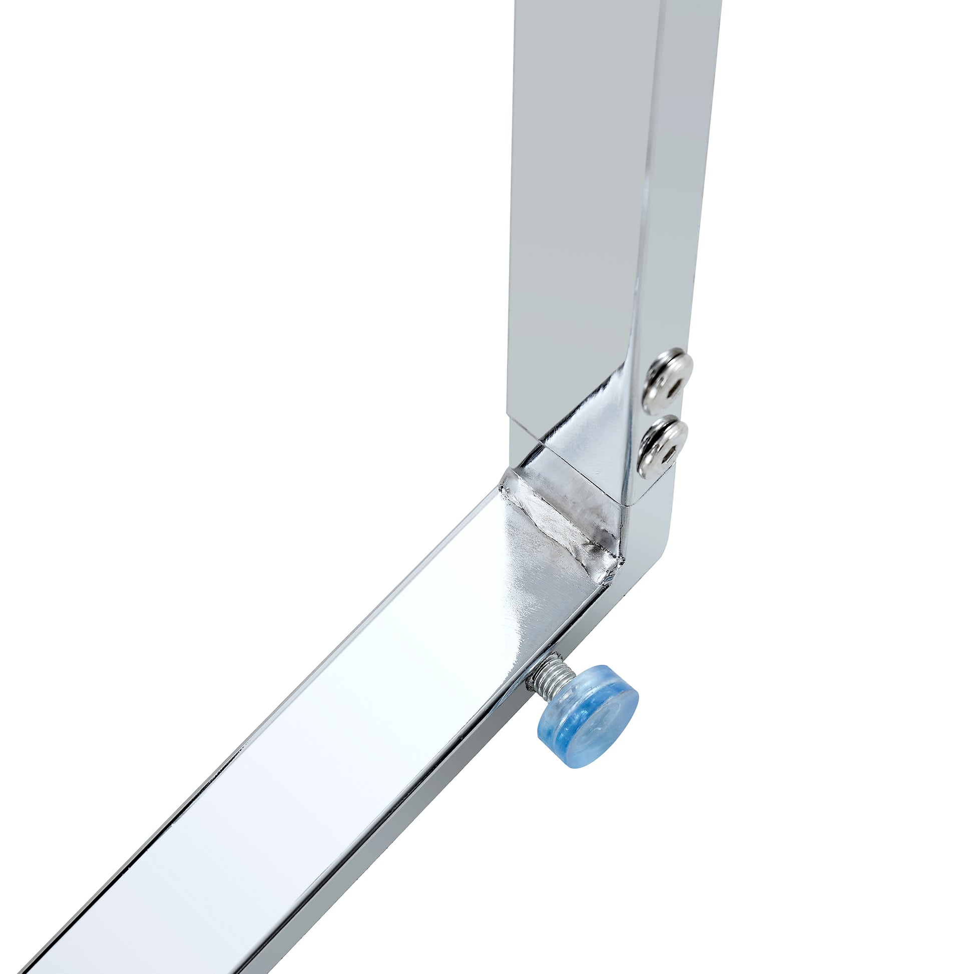 Table And Chair Set.Modern Dining Table,Tempered Glass Tabletop And Silver Colored Leg.Paired With 4 Soft And Comfortable White Pu Chair, Perfect For Dinner, Meetings, Home And Office Decor. White