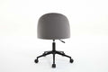 Velvet Fabric Office Chair Desk Chair, Mid Back Adjustable Swivel Computer Chair With Black Legsmodern Upholstered Desk Chair With Wheels Grey Black Foam Polyester Blend