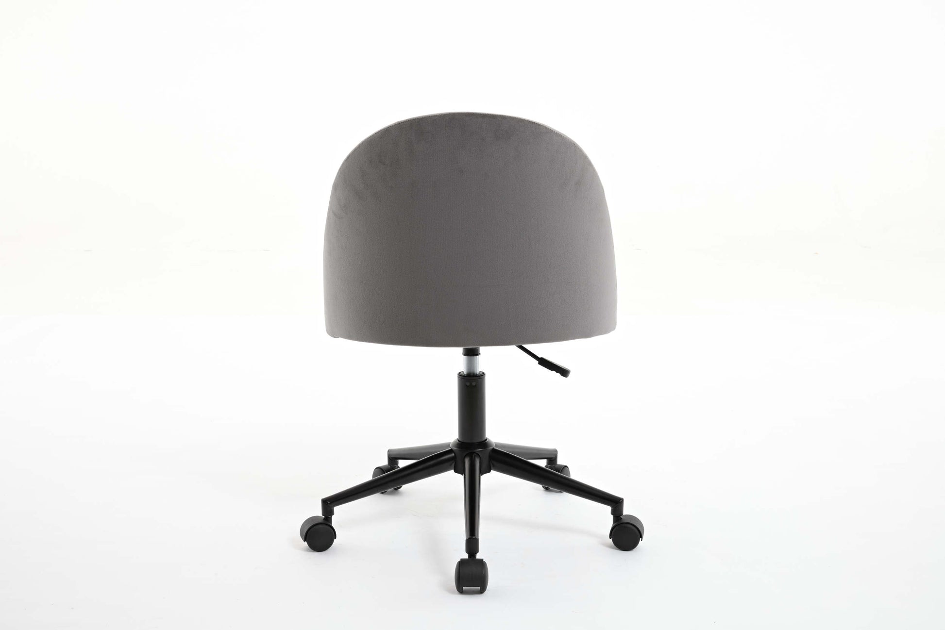 Velvet Fabric Office Chair Desk Chair, Mid Back Adjustable Swivel Computer Chair With Black Legsmodern Upholstered Desk Chair With Wheels Grey Black Foam Polyester Blend
