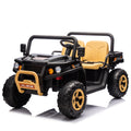 24V Xxxl Kids Ride On Utv W Parents Remote Control,Two Seater,Automatic Tipping Bucket,Rear Wheel Suspension,Slow Start,Portable Handle,Safety Belt,Led Light,Usb,Mp3,Bluetooth,Horn For Kids Aged 3 8. Black 50 99 Lbs Polypropylene