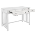 Modern Traditional 1Pc Desk With 2X Drawers White Finish Keyboard Drawer Wooden Furniture White Shelves Rectangular Engineered Wood,Wood