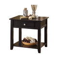 Black End Table With Bottom Shelf Black Primary Living Space Drawers Rectangular Particle Board Mdf