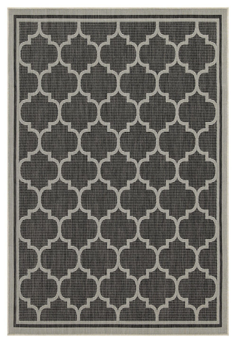 Sunshine Gc Har2005 Anthracite 2 Ft. 7 In. X 7 Ft. 3 In. Indoor Outdoor Area Rug Anthracite Polyester Polypropylene