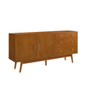 Mid Century Modern Minimalist 2 Door Sideboard Acorn Brown Mdf