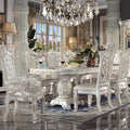 Ivory And Antique Pearl Side Chair With Trim Set Of 2 Solid Ivory Dining Room Side Chair Solid Back Set Of 2 Faux Leather