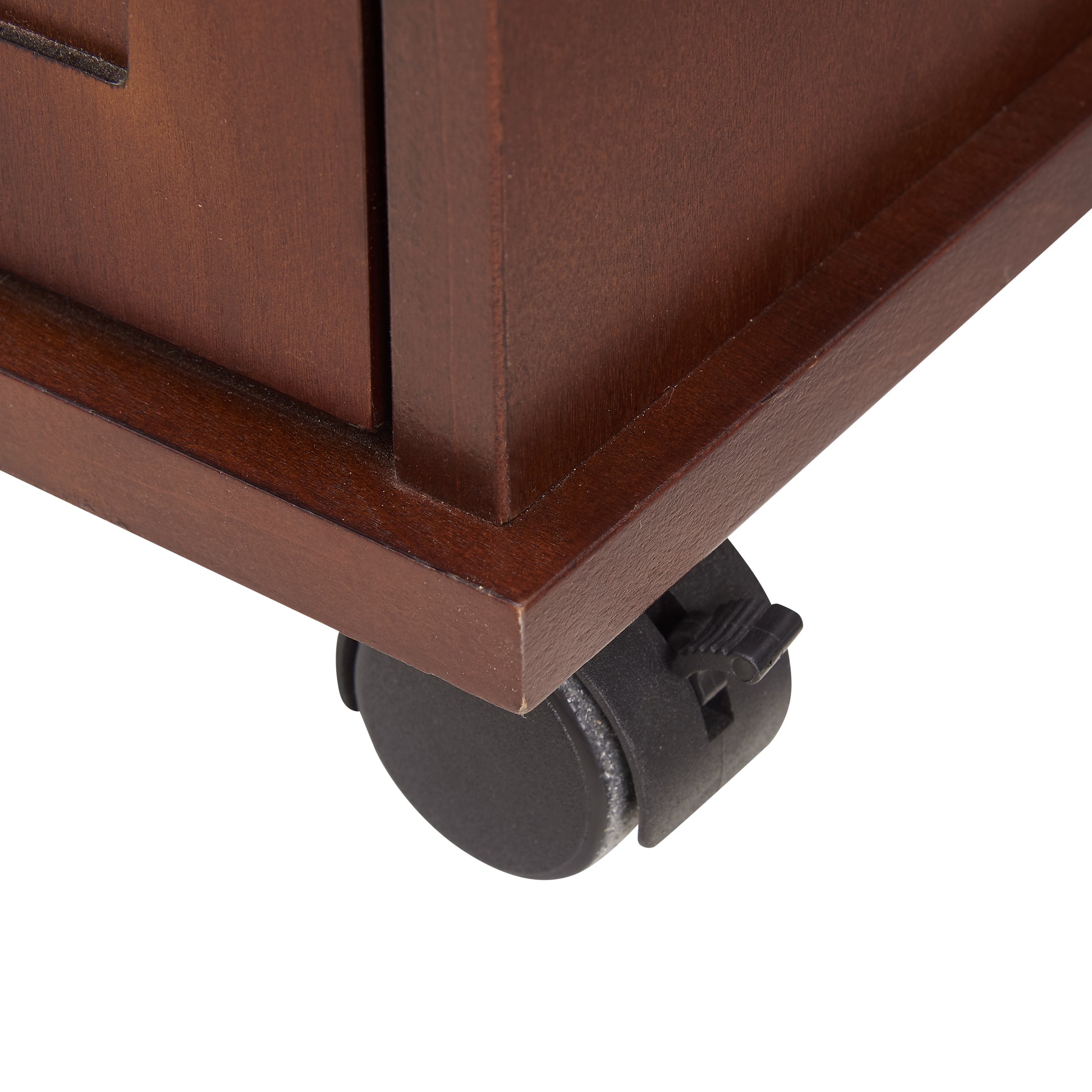 Powered Traditional End Table With Charging Station, Narrow Side Table With Usb Ports And Outlets, Nightstand With Storage, Bedside Tables With Wheels For Living Room, Bedroom,Red Walnut Walnut