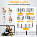 Dog Playpen 32 Inch 8 Panles, Ideal Dog Fence For Small Medium Dogs Indoor & Outdoor Bliss, Perfect Dog Pen For Camping, Yard, Rv, Garden Fence, Black Black Metal