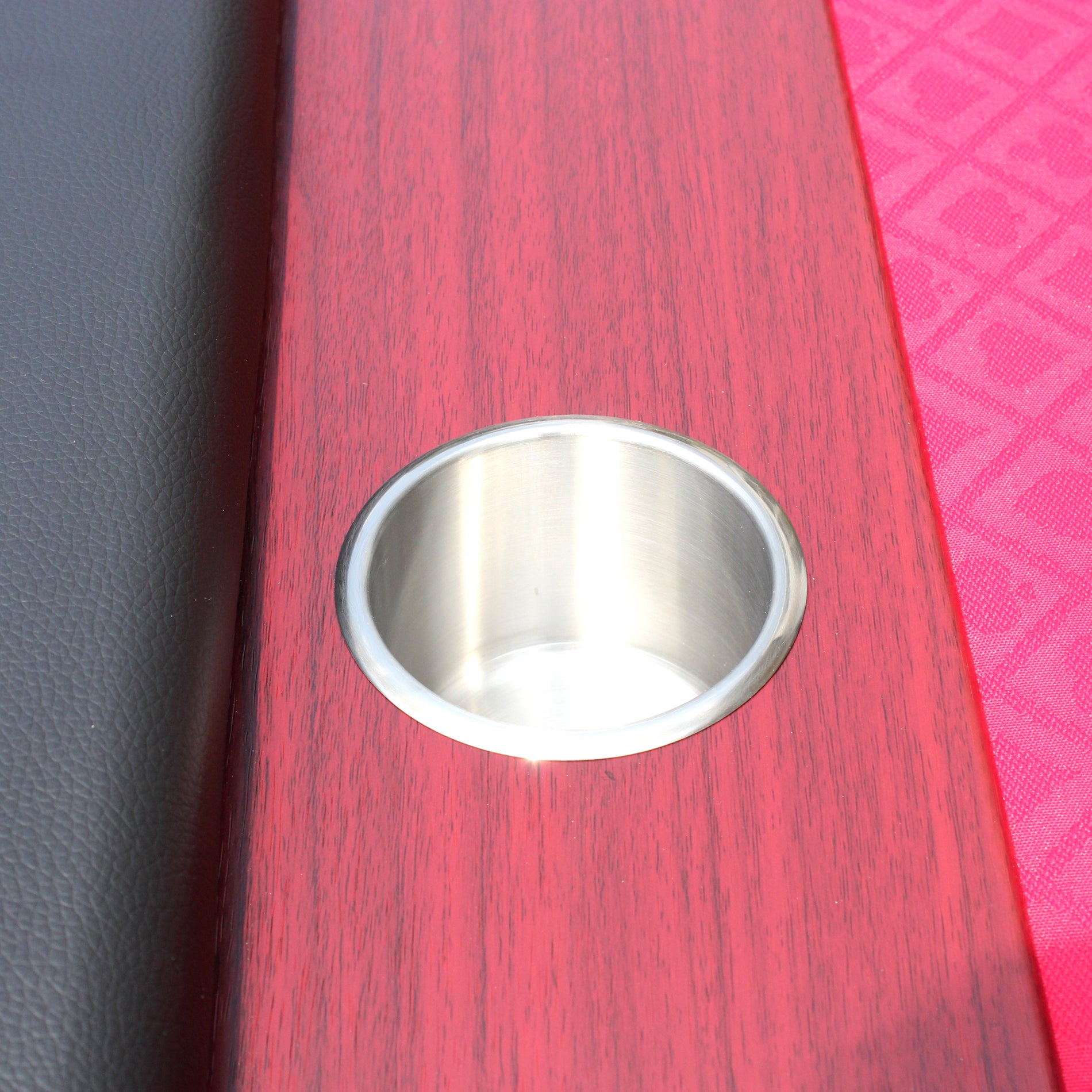 96" Poker Table For 10 Players With Speed Cloth Wooden Texture Racetrack Luna Legs Model 16365 Red Red Primary Living Space Modern Wood