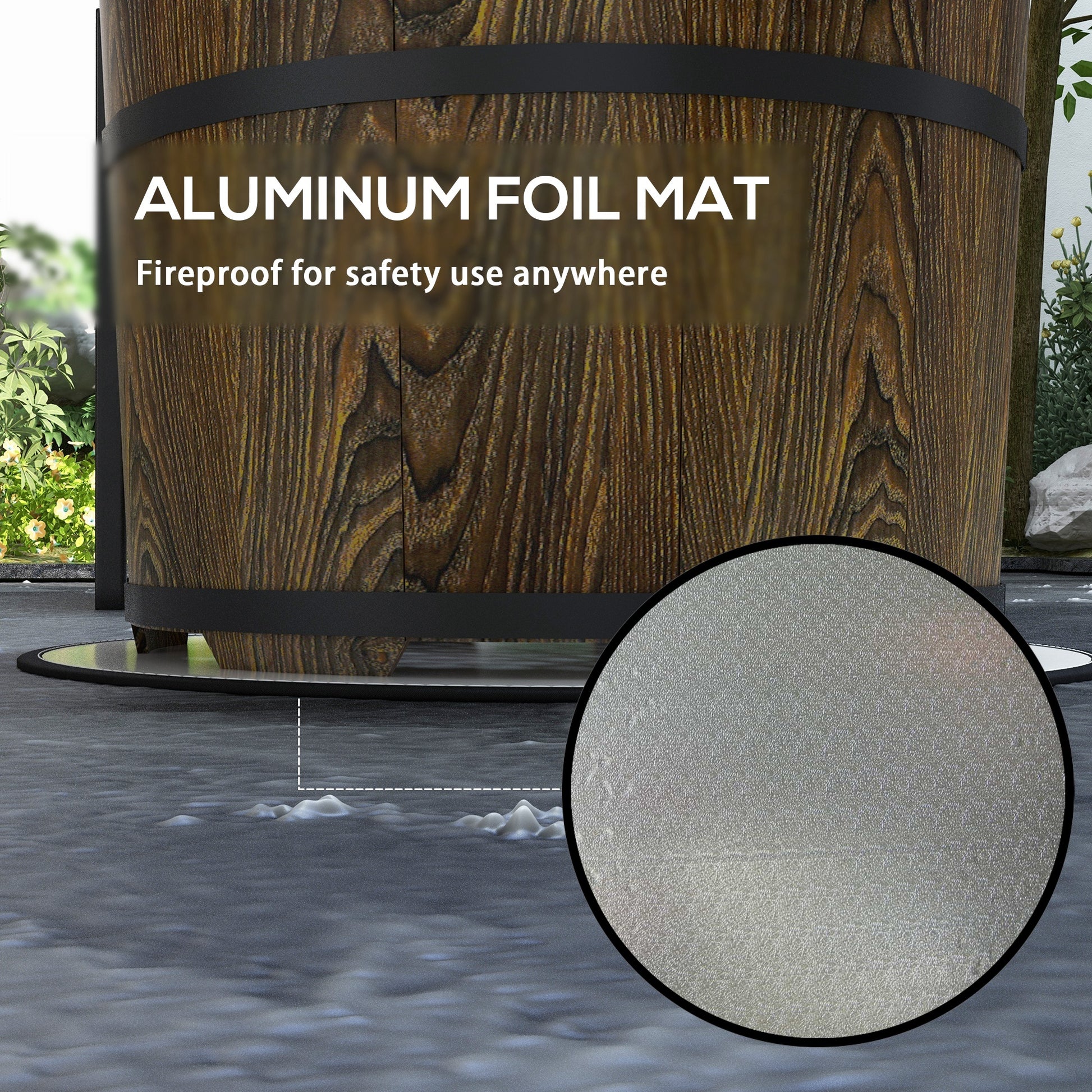 Outsunny Smokeless Fire Pit With Fireproof Mat, 20" Barrel Style Portable Wood Burning Firepit, Magnesium Oxide Low Smoke Camping Bonfire Stove For Backyard, Patio, Picnic, Brown Brown Magnesium Oxide
