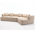 And Upgraded Extended Edition Modular Sofamodern Minimalist Style Sofa, Upholsteredfree Combination, Round Fiber Fabric, Anti Wrinkle Fabric,Dimension Extension,Brown Light Brown Polyester Primary