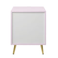 Gaines Nightstand, Pink High Gloss Finish Bd02663 Pink Wood Metal