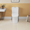 1.1 1.6 Gpf Elongated Comfort Height Super Quite Flushing Floor Mounted One Piece Toilet, Cupc Certified, Watersense Cetified, Ceramic, White Color, Soft Close Seat White Ceramic