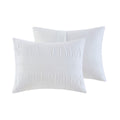 4 Piece Cotton Seersucker Duvet Cover Set King White Cotton