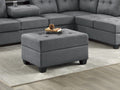 Modern Living Room 1Pc Storage Ottoman Tufted Top Dark Gray Fabric Upholstery Solid Wood Furniture Gray Microfiber Wood Primary Living Space Modern Rectangle With Storage Solid Wood