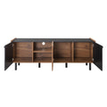 Mid Century Tv Stand With 3 Cabinets, Media Console Table For Tvs Up To 70'', Entertainment Center With Storage For Living Room, Bedroom, Home Theatre Black Brown Primary Living Space 60 69 Inches